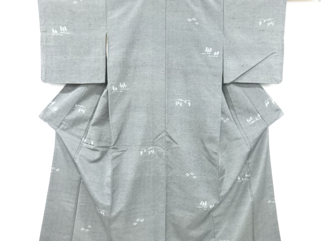 JAPANESE KIMONO / ANTIQUE KIMONO / SILK / TSUMUGI / ABSTRACT TREE